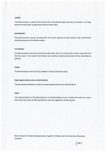 Memorandum of Understanding between the foundation Angels for Children and the University of Education Karlsruhe p.3